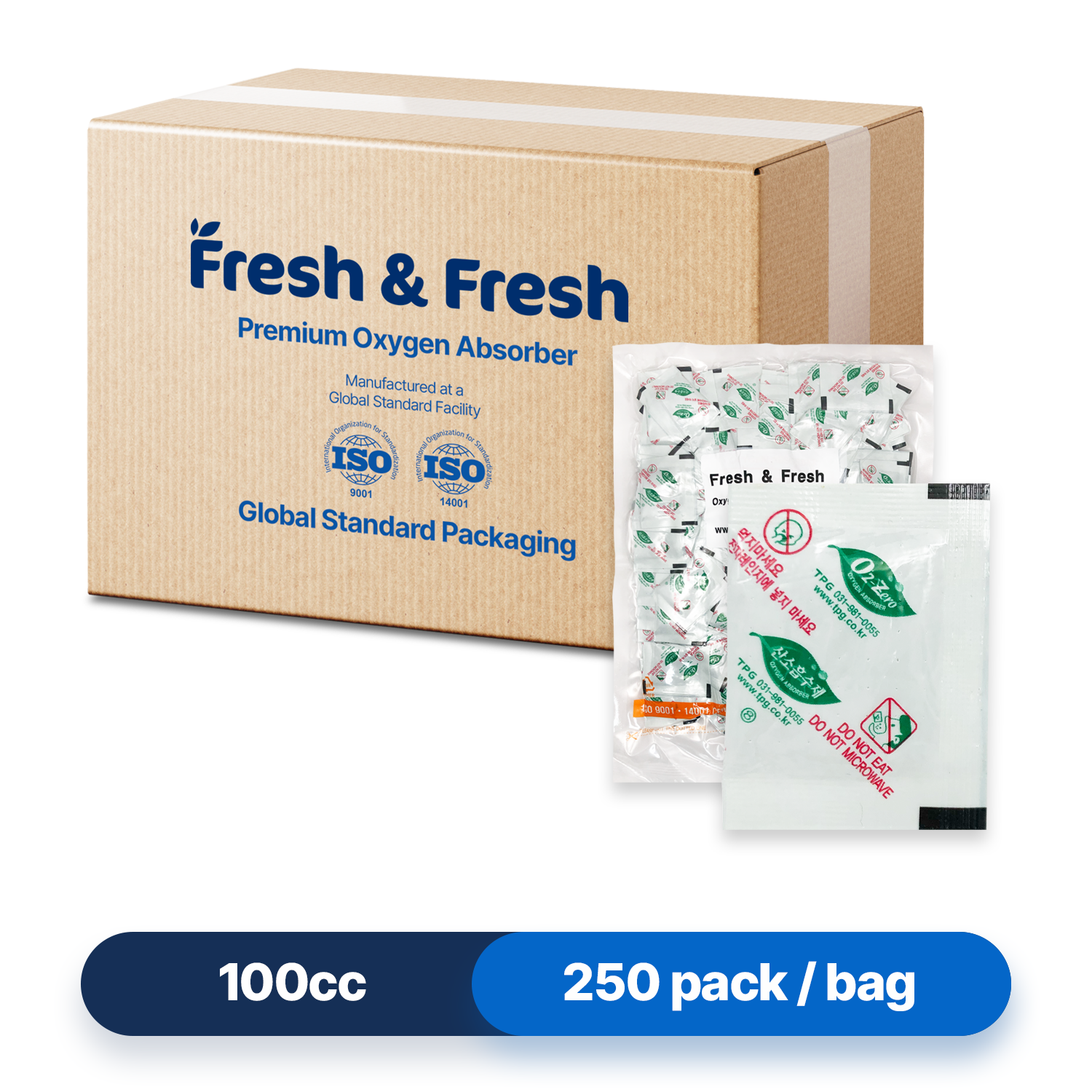 100cc Premium Oxygen Absorbers - 6,000 Packets (250 Packets / Bag)