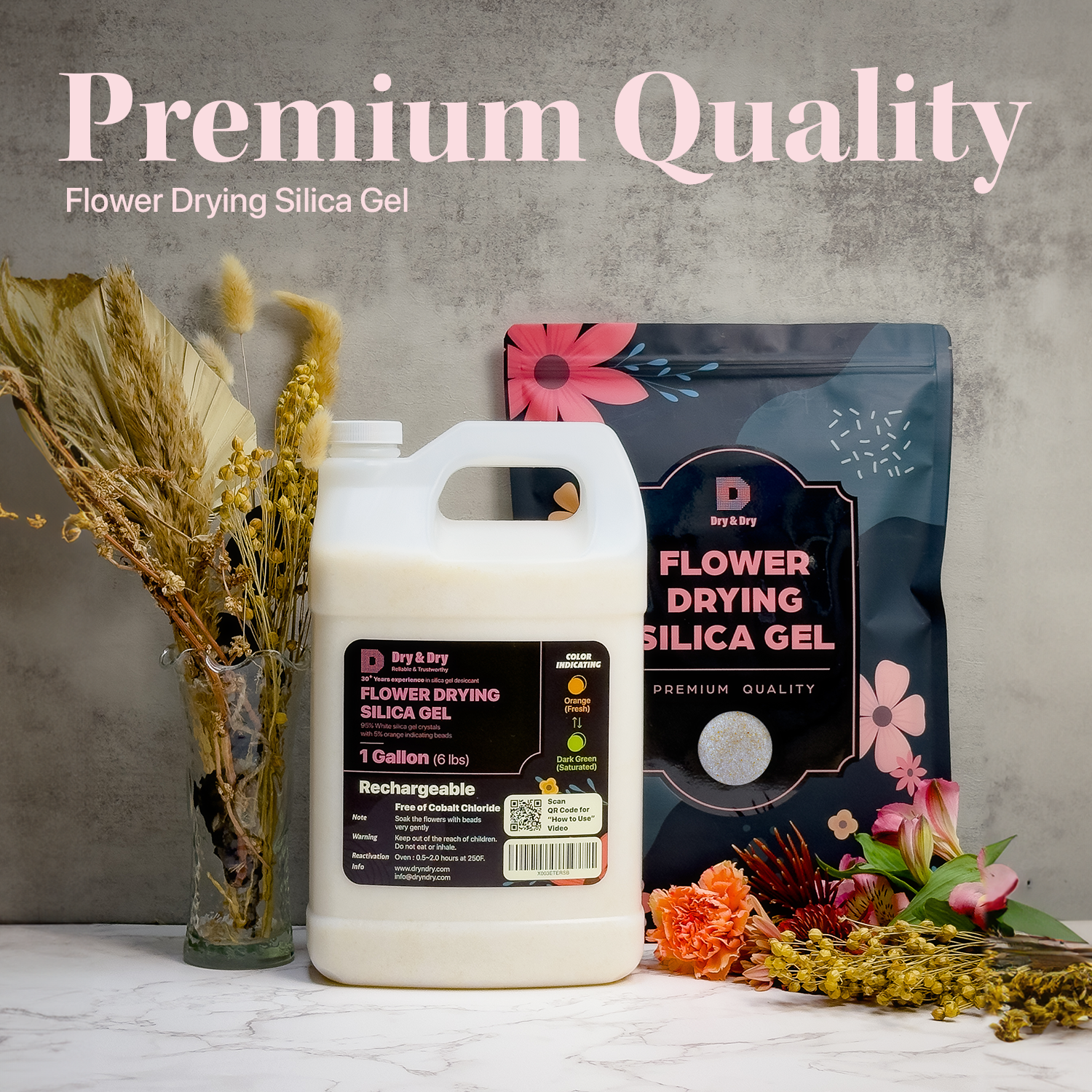 Dry & Dry Premium Orange Indicating Silica Gel for Flower Drying Desiccant - (Net 44 LBS)