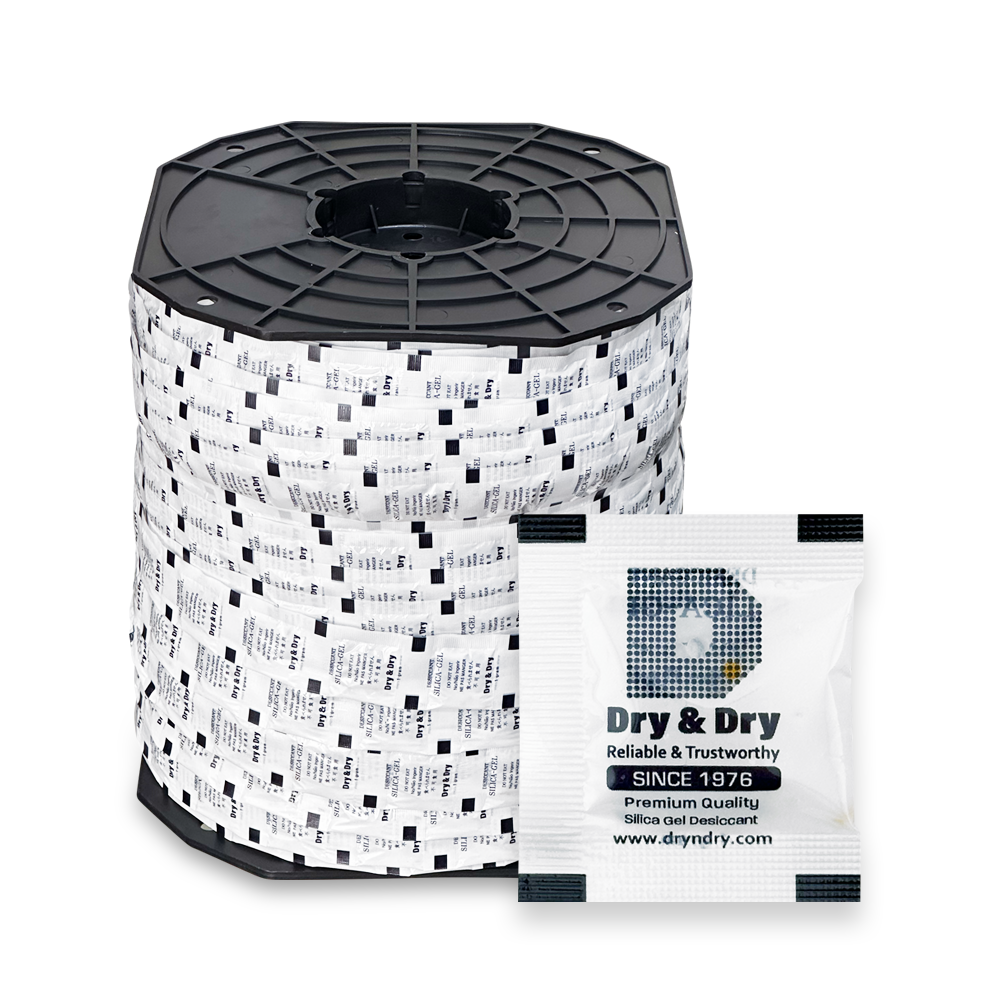 1 Gram Continuous Packets (4,500 Packets / Roll) - Orange Indicating Clear Plastic Packets(PET)
