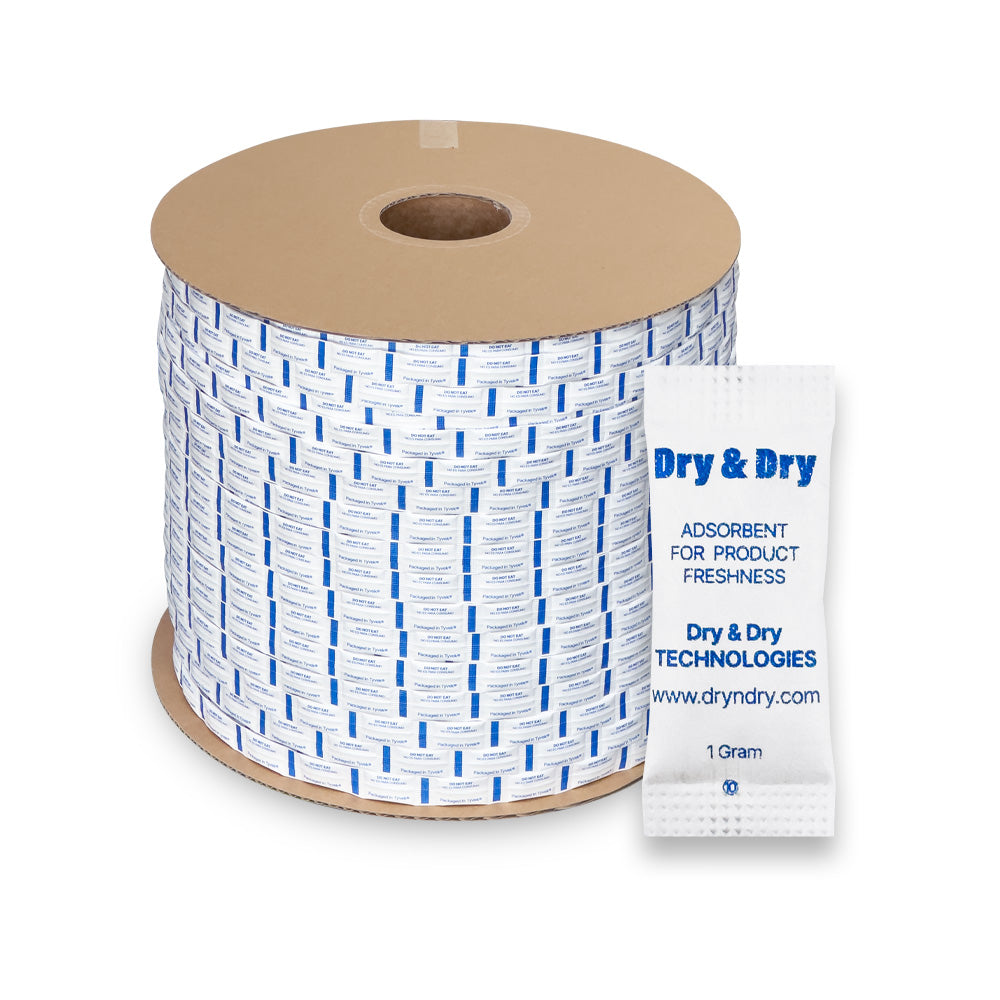 1 Gram Tyvek® Silica Gel Desiccant Continuous Packets