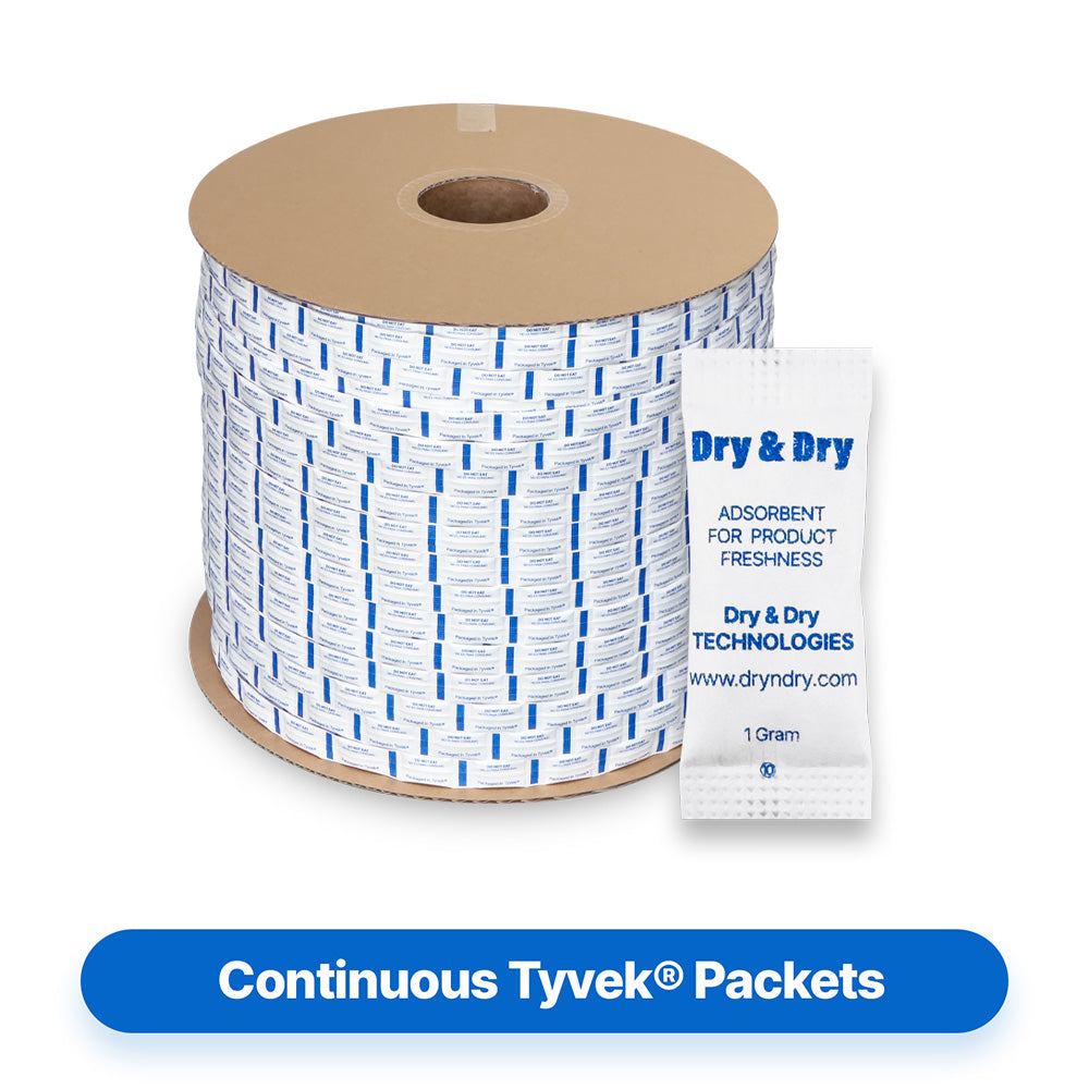 1 Gram Tyvek® Silica Gel Desiccant Continuous Packets