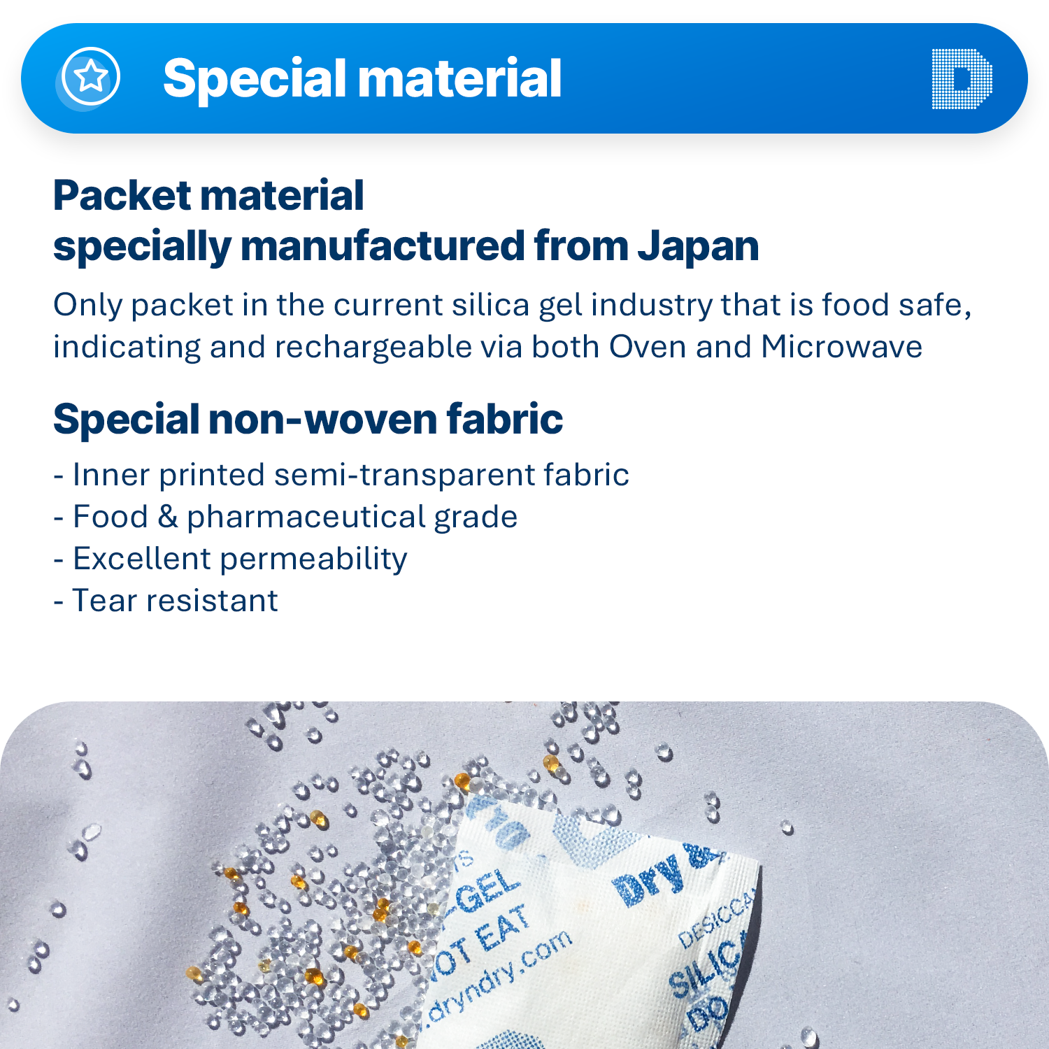 20 Gram SPECIAL Orange Indicating Packets