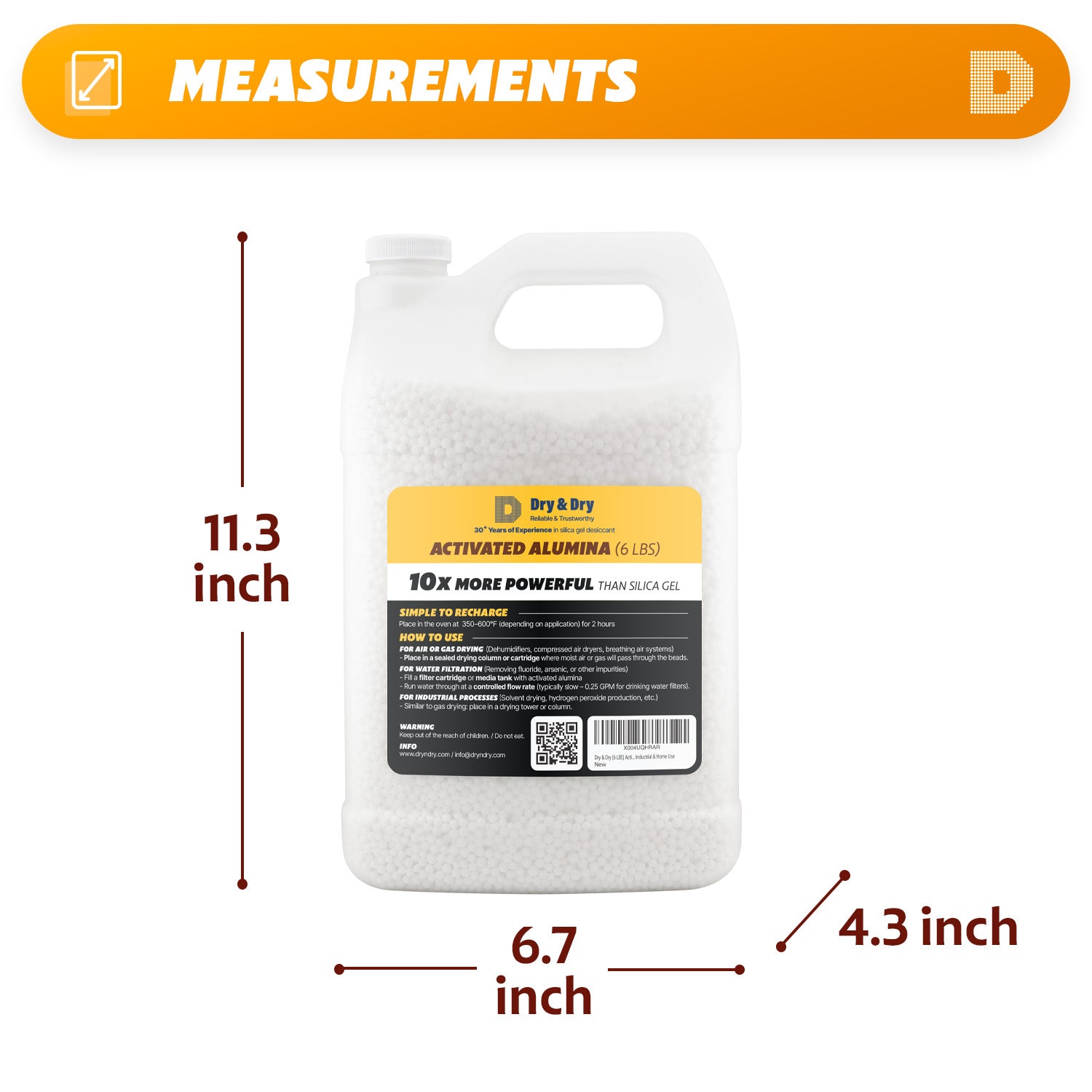 Dry & Dry Premium Activated Alumina Desiccant - 6 LBS