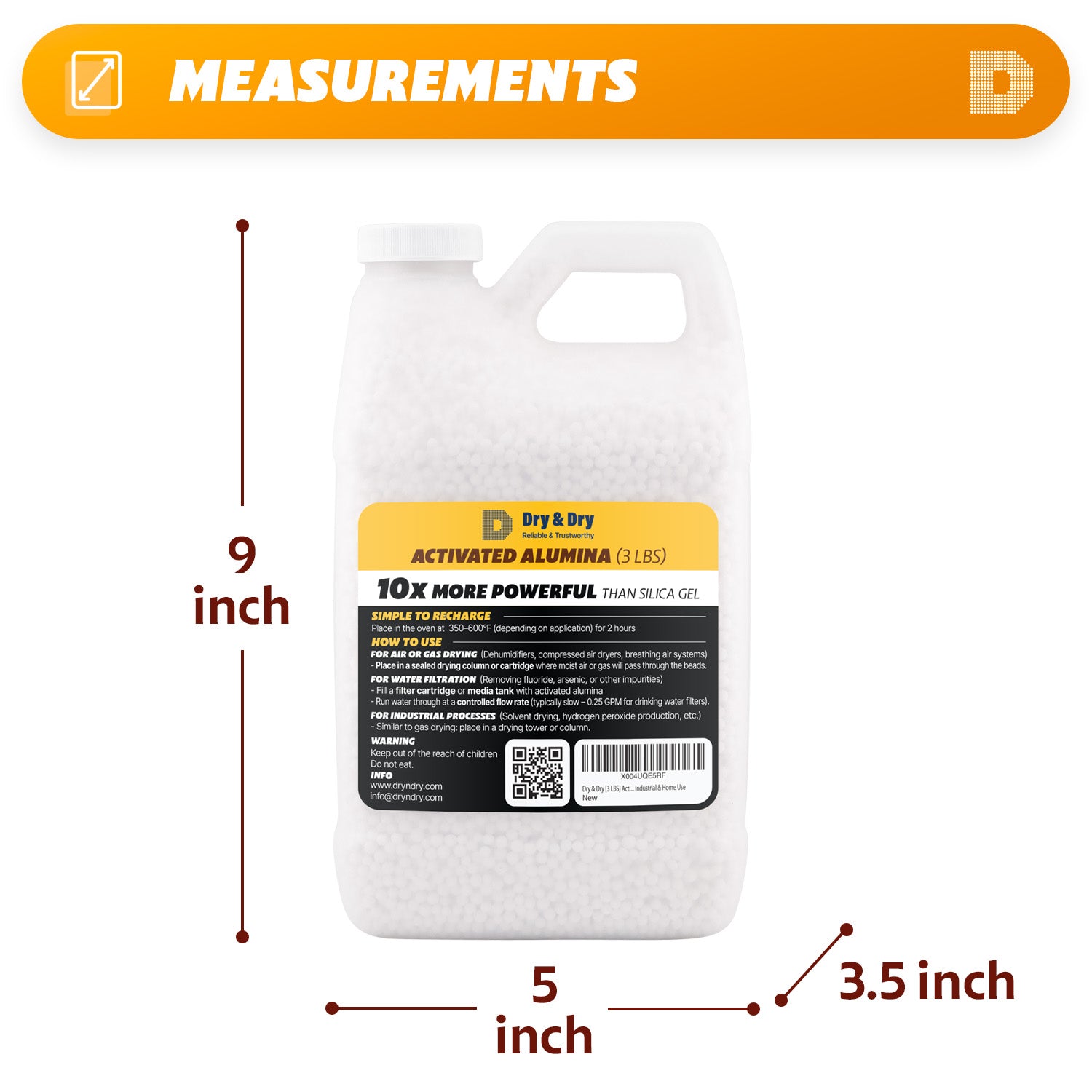 Dry & Dry Premium Activated Alumina Desiccant - 3 LBS