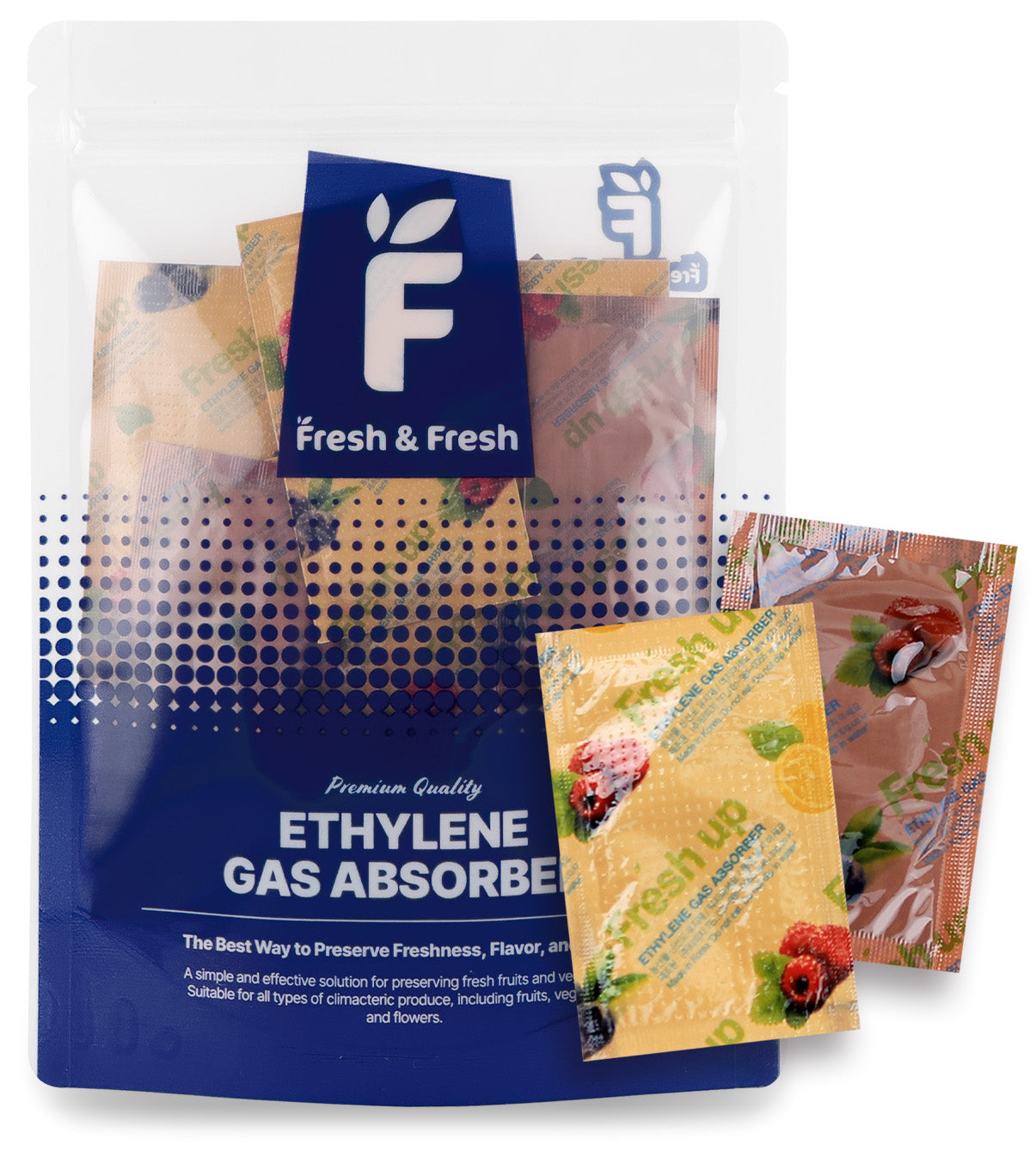 Fresh & Fresh 5 Gram (50 Pack) Premium Ethylene Gas Absorber – Easy to and Ready to use packets – Extends Freshness of Fruits, Vegetables, and Flowers