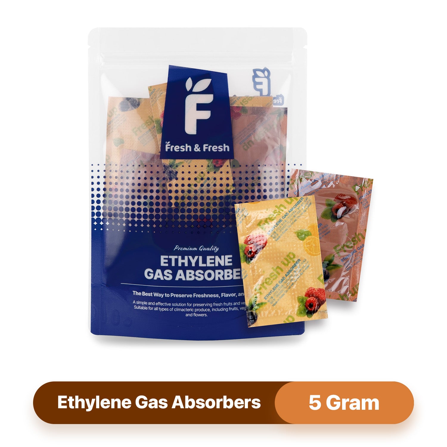 Fresh & Fresh 5 Gram (50 Pack) Premium Ethylene Gas Absorber – Easy to and Ready to use packets – Extends Freshness of Fruits, Vegetables, and Flowers