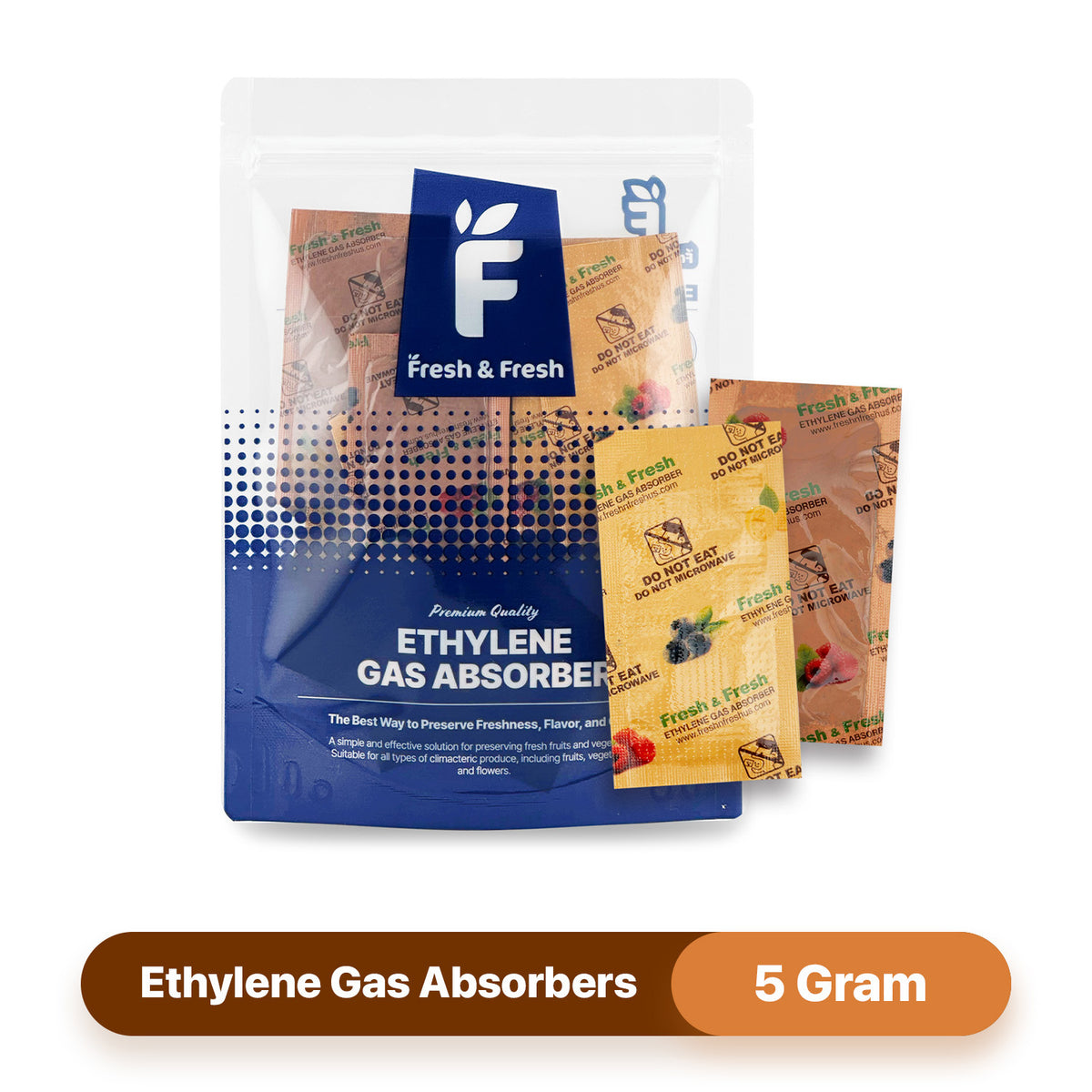 Fresh & Fresh 5 Gram (50 Pack) Premium Ethylene Gas Absorber – Easy to and Ready to use packets – Extends Freshness of Fruits, Vegetables, and Flowers