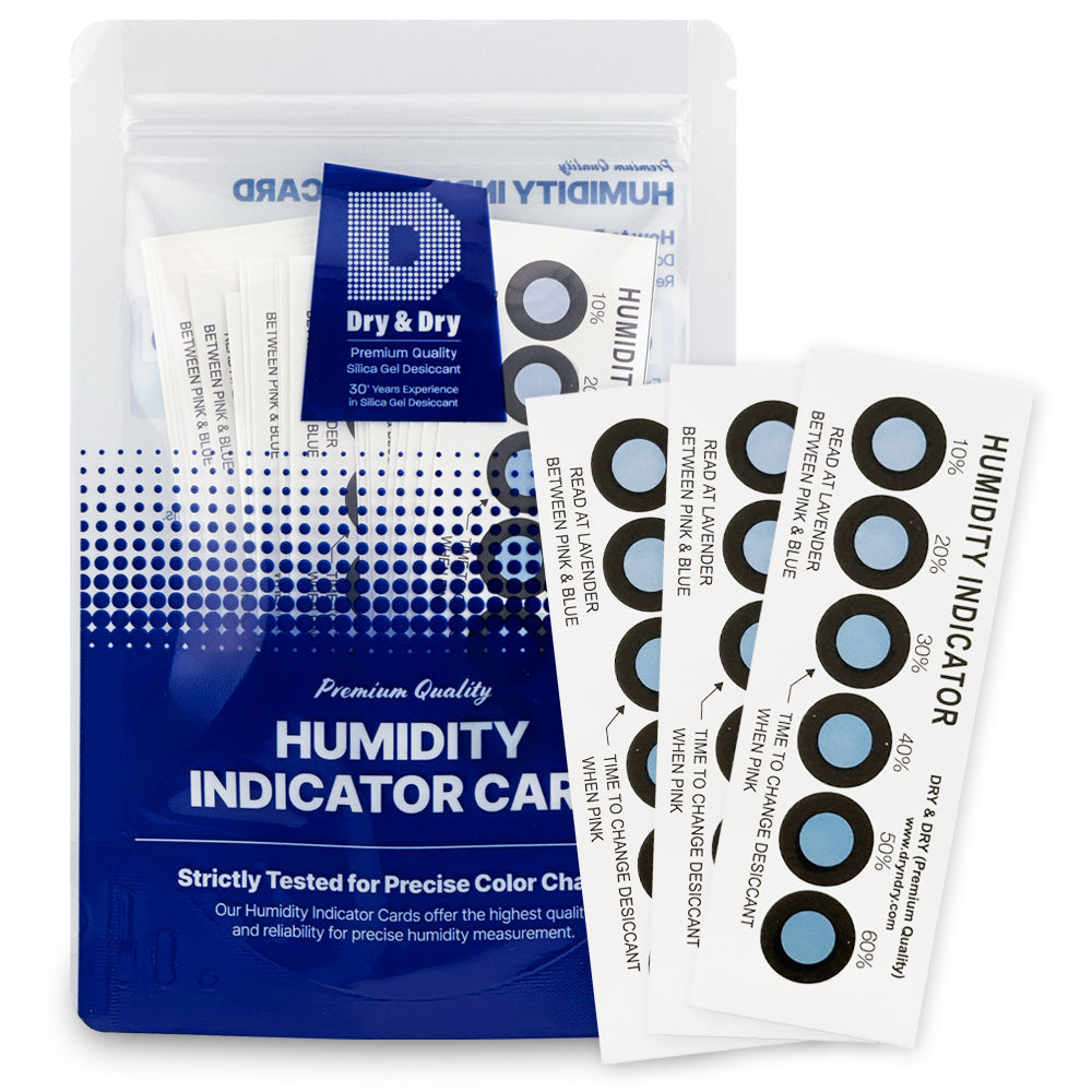 Dry & Dry Premium REUSABLE Humidity Indicator Cards 100 Pack - 10-60% 6 Spot(100 Cards)