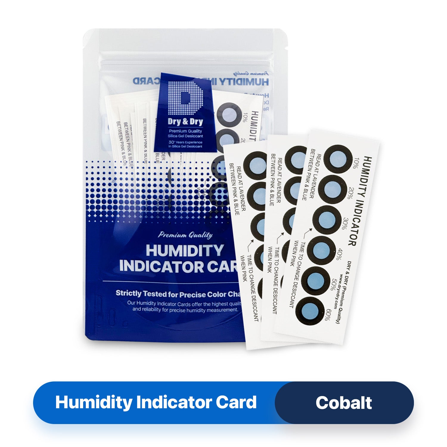 Dry & Dry Premium Humidity Indicator Cards 50 Pack - 10-60% 6 Spot(50 Cards)