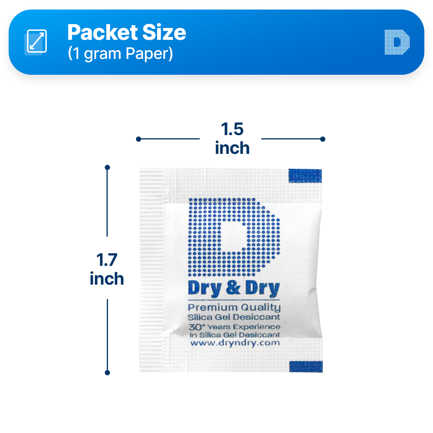 1 Gram [10,000 Packets] Premium Silica Gel Desiccant Packets - Rechargeable Paper(FDA Compliant)
