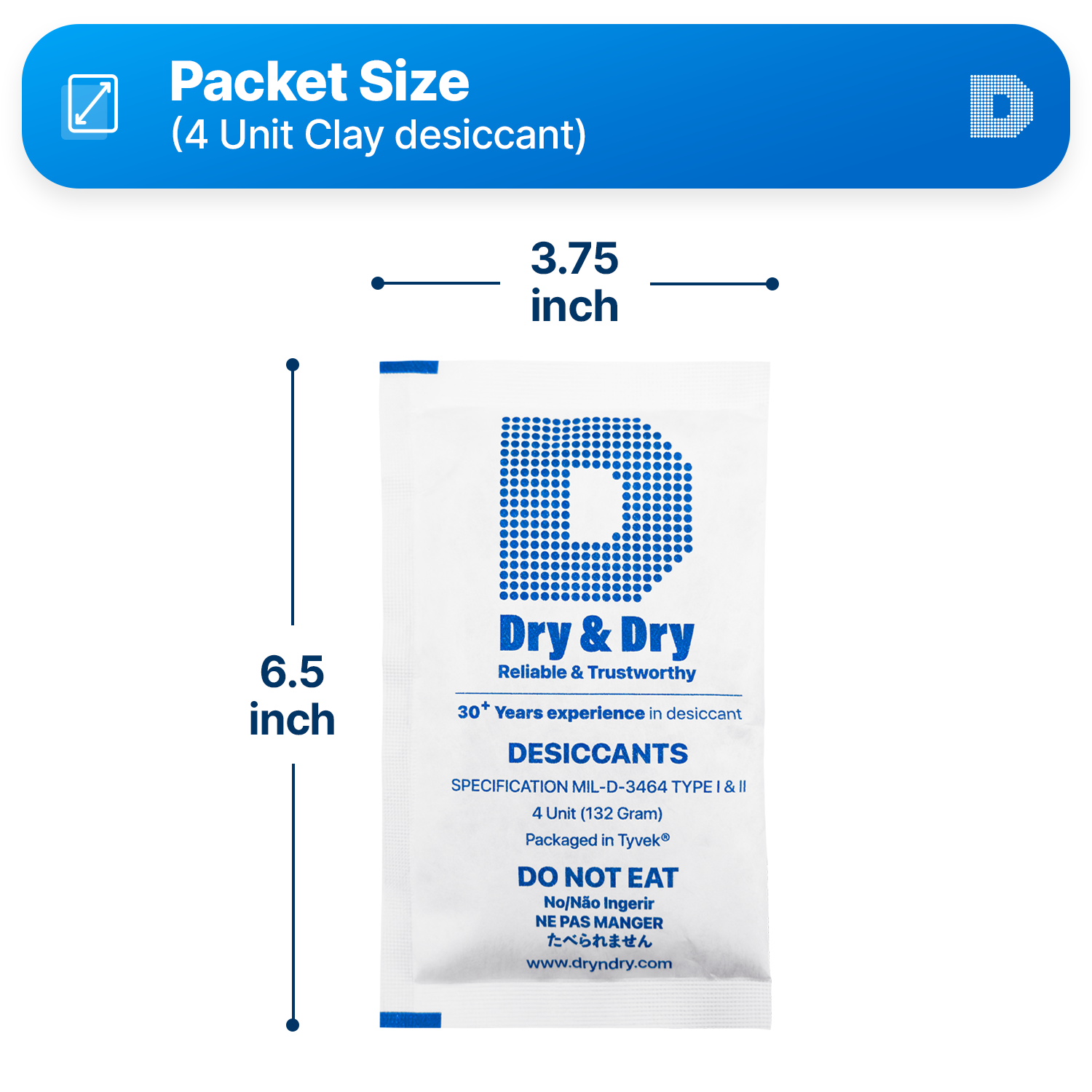 4 Unit(132 Gram) Clay Desiccants Packets