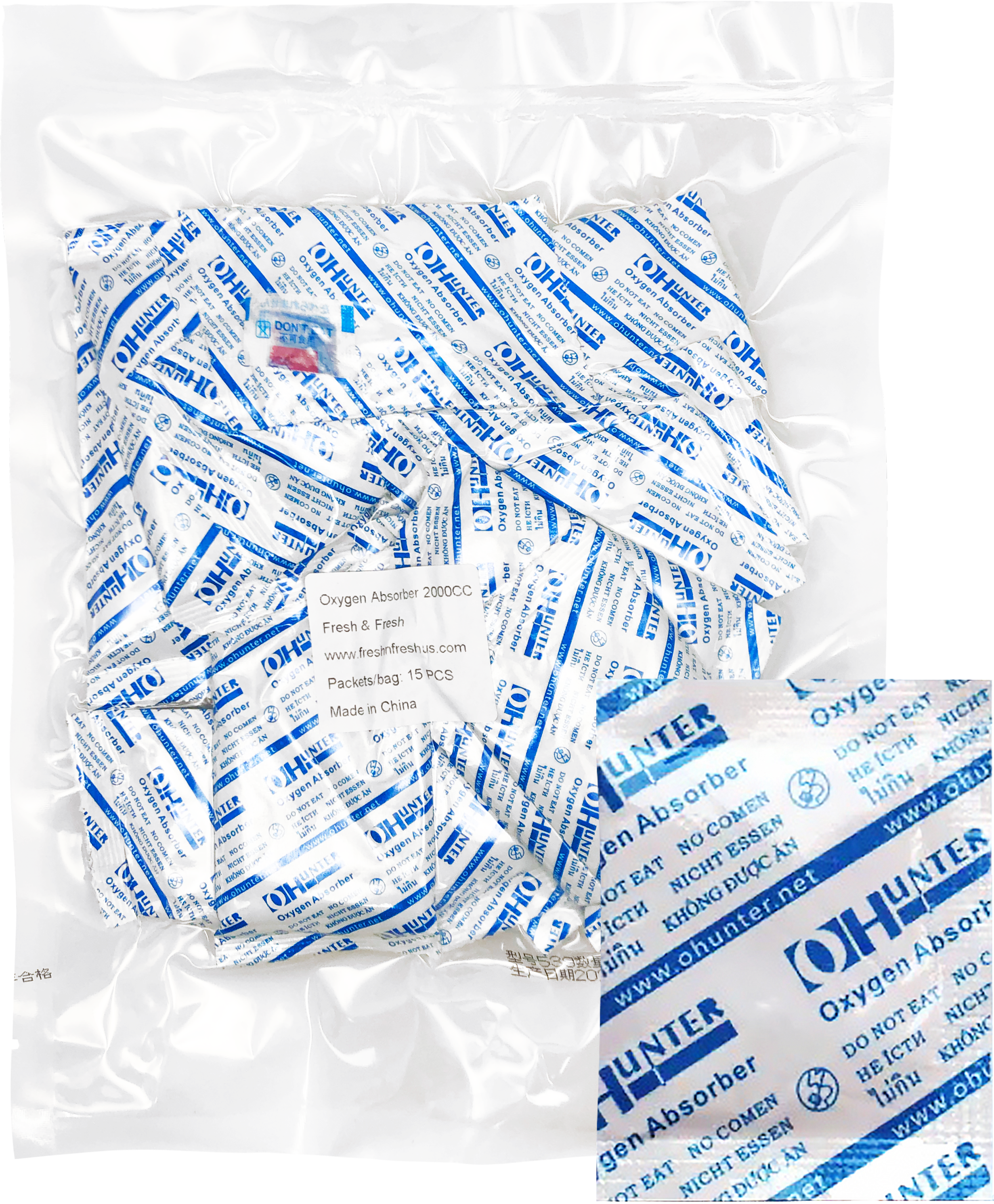 2000cc Premium Oxygen Absorbers - 300 Packets (15 Packets / Bag)