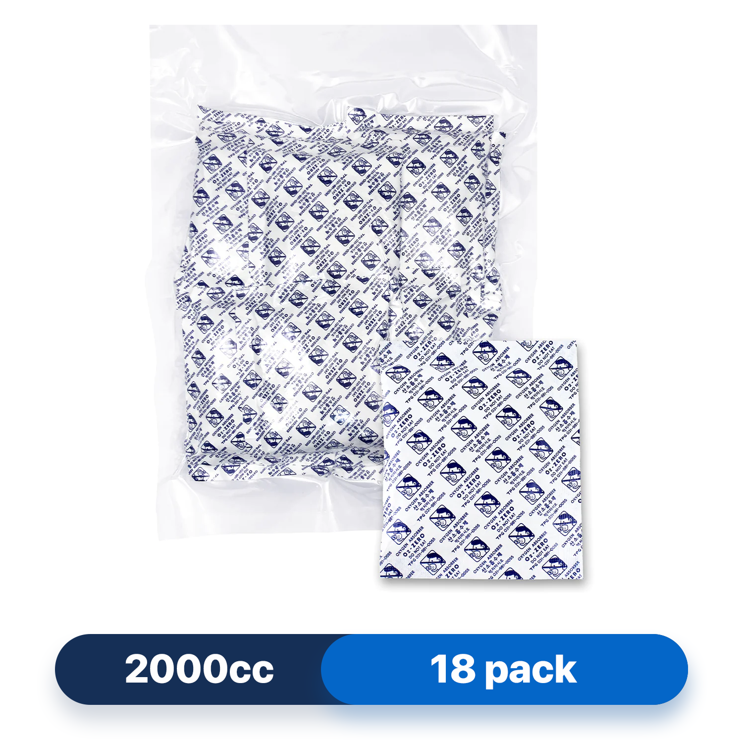 2000cc Premium Oxygen Absorbers - 18 Packets (18 Packets / Bag)