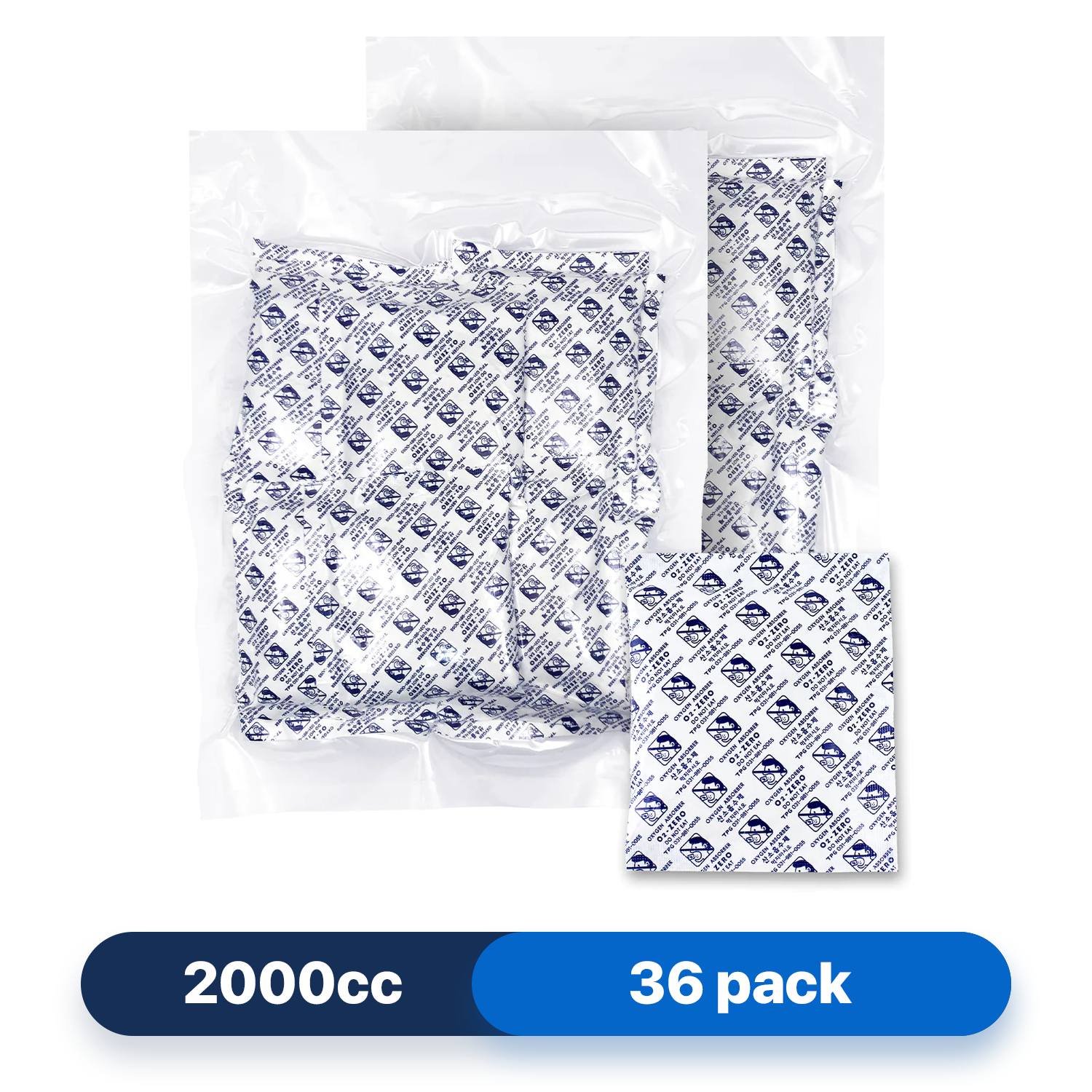 2000cc Premium Oxygen Absorbers - 36 Packets (18 Packets / Bag)