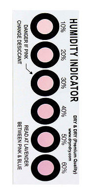 Dry & Dry Premium Humidity Indicator Cards 50 Pack - 10-60% 6 Spot(50 Cards)