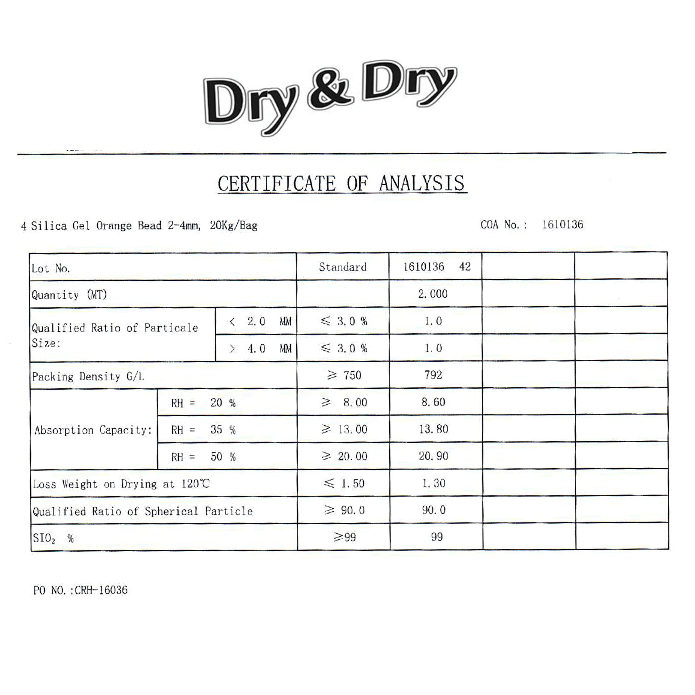 2 Gallon(15 LBS) "Dry & Dry" Premium Orange Indicating Silica Gel Desiccant Bead