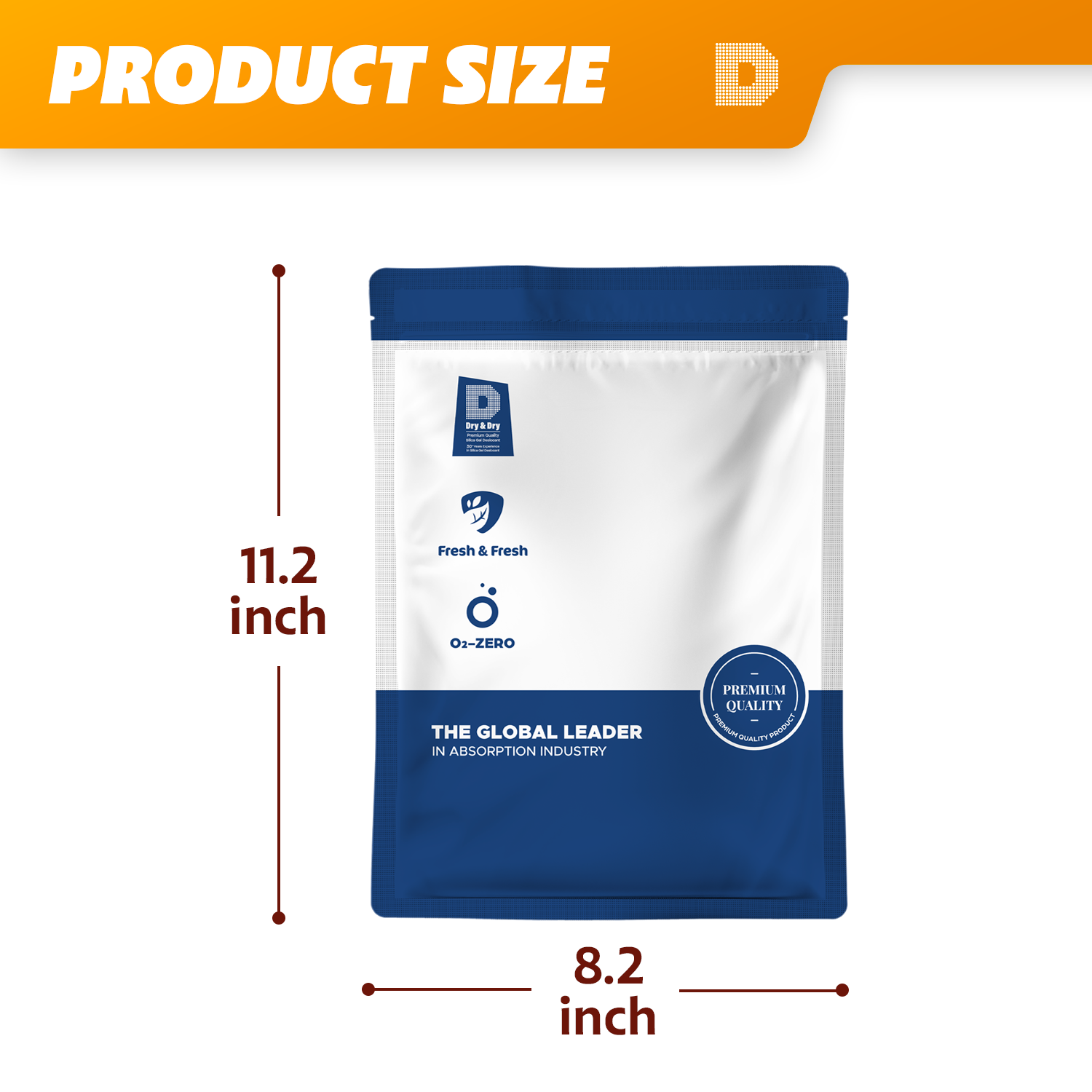(5.5 LBS) "Dry & Dry" Premium Orange Indicating Silica Gel Desiccant Beads