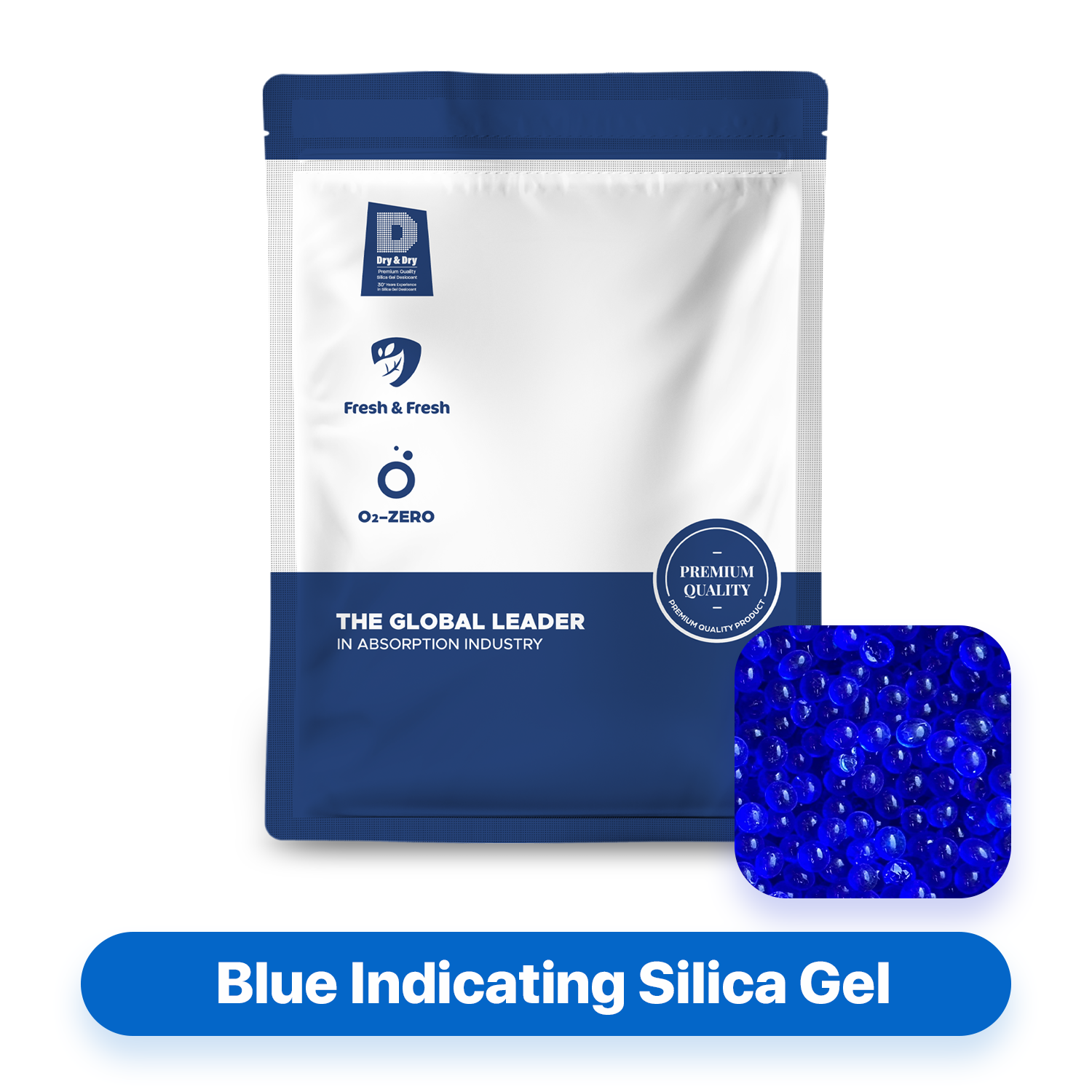 5 LBS Blue Dry&Dry High Quality Desiccant Indicating Silica Gel Bead