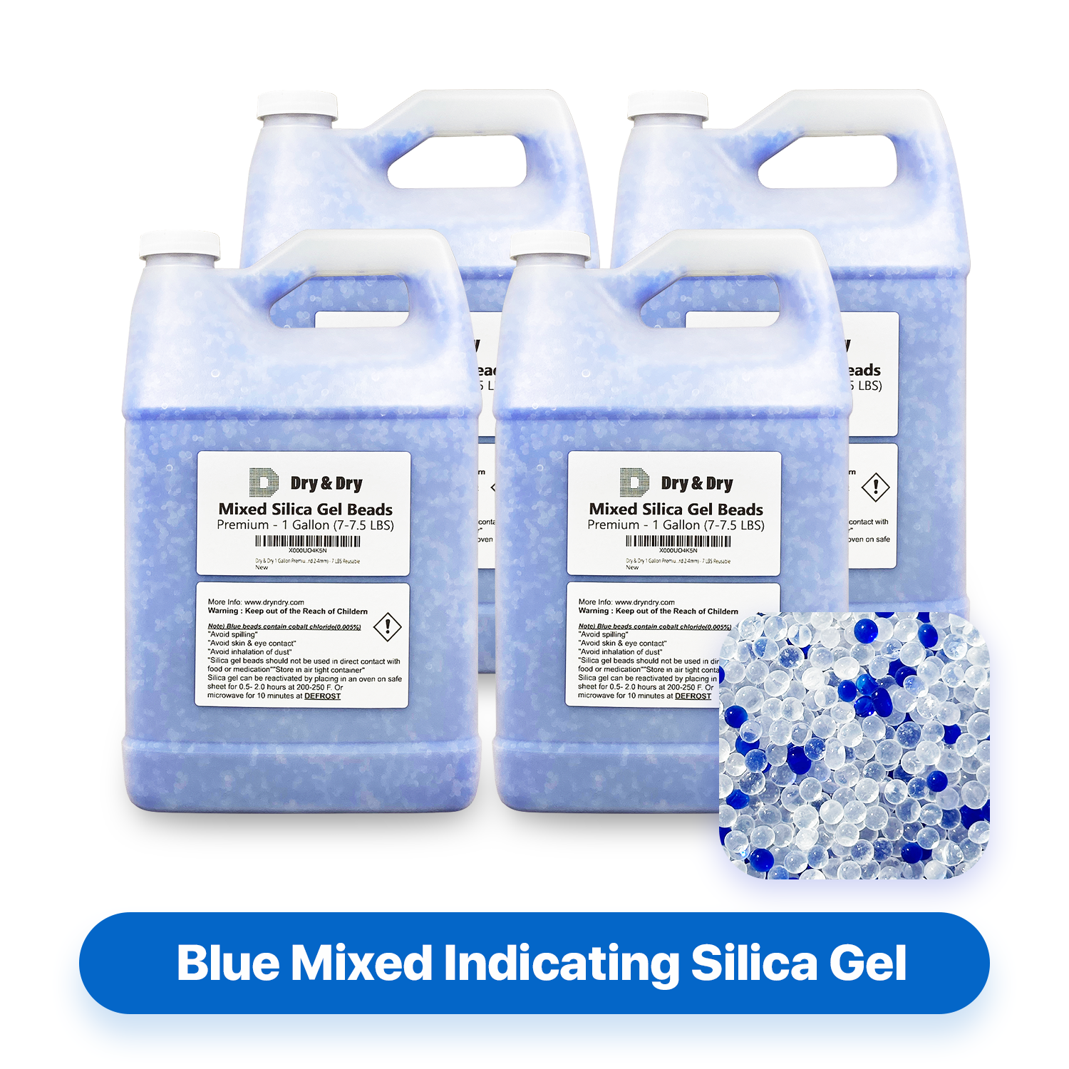Dry & Dry (2 Gallon-NET 12 LBS) Color Indicating Premium Silica