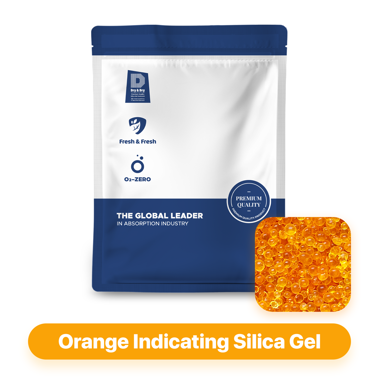 5.5 LBS) Dry & Dry Premium Orange Indicating Silica Gel Desiccant B