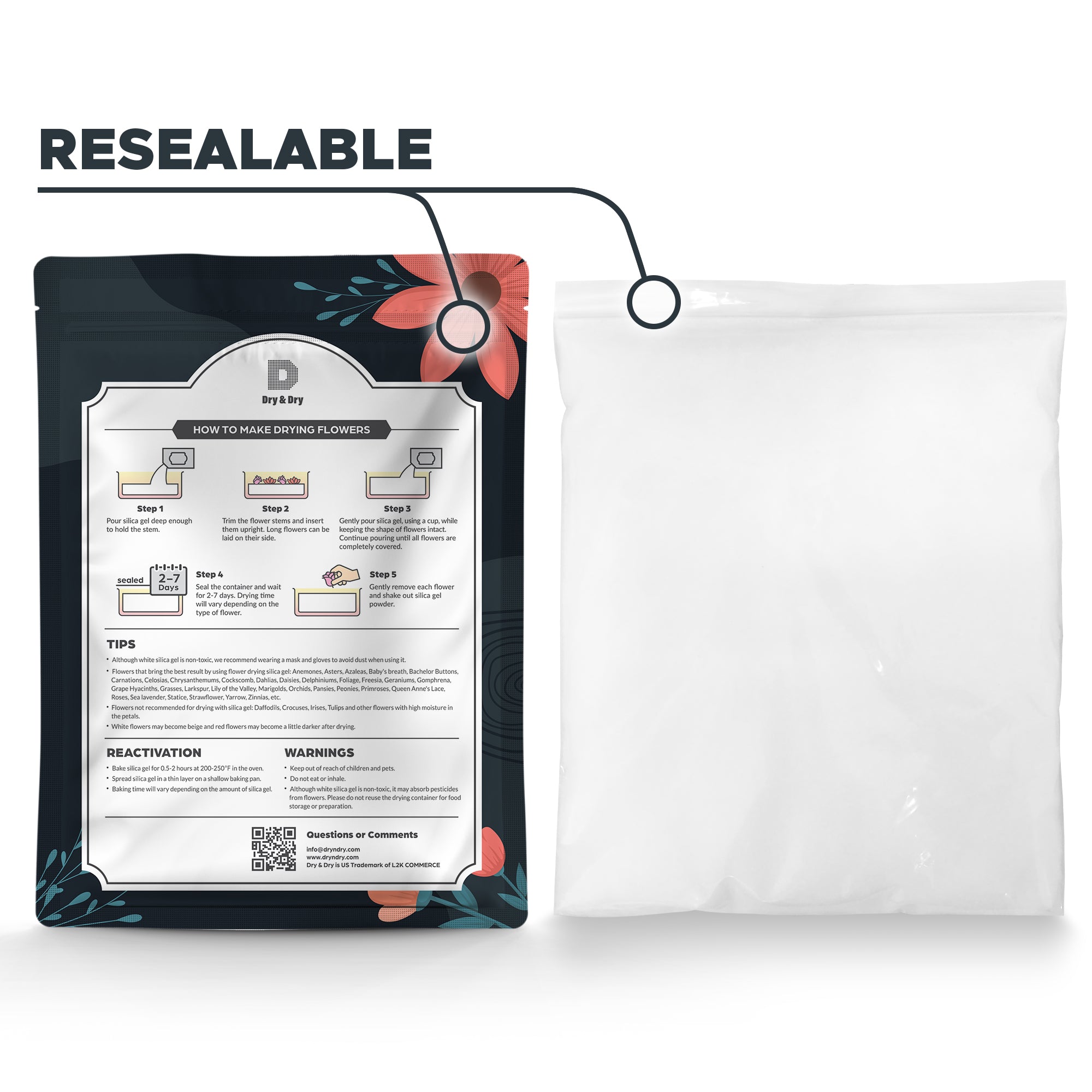 Dry & Dry Premium Orange Indicating Silica Gel for Flower Drying Desiccant - (Net 3 LBS)
