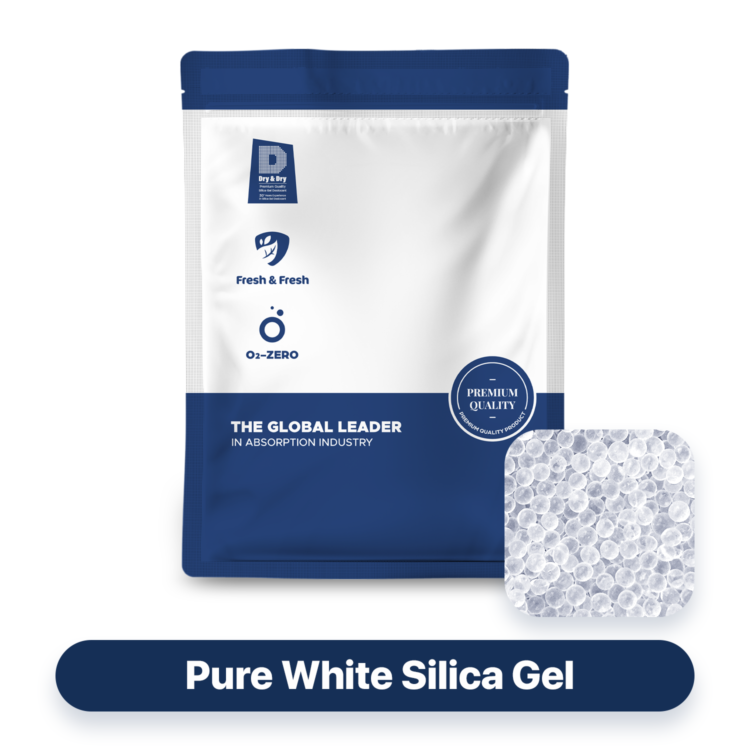 5 LBS "Dry&Dry" Premium Pure White Silica Gel Desiccant Beads