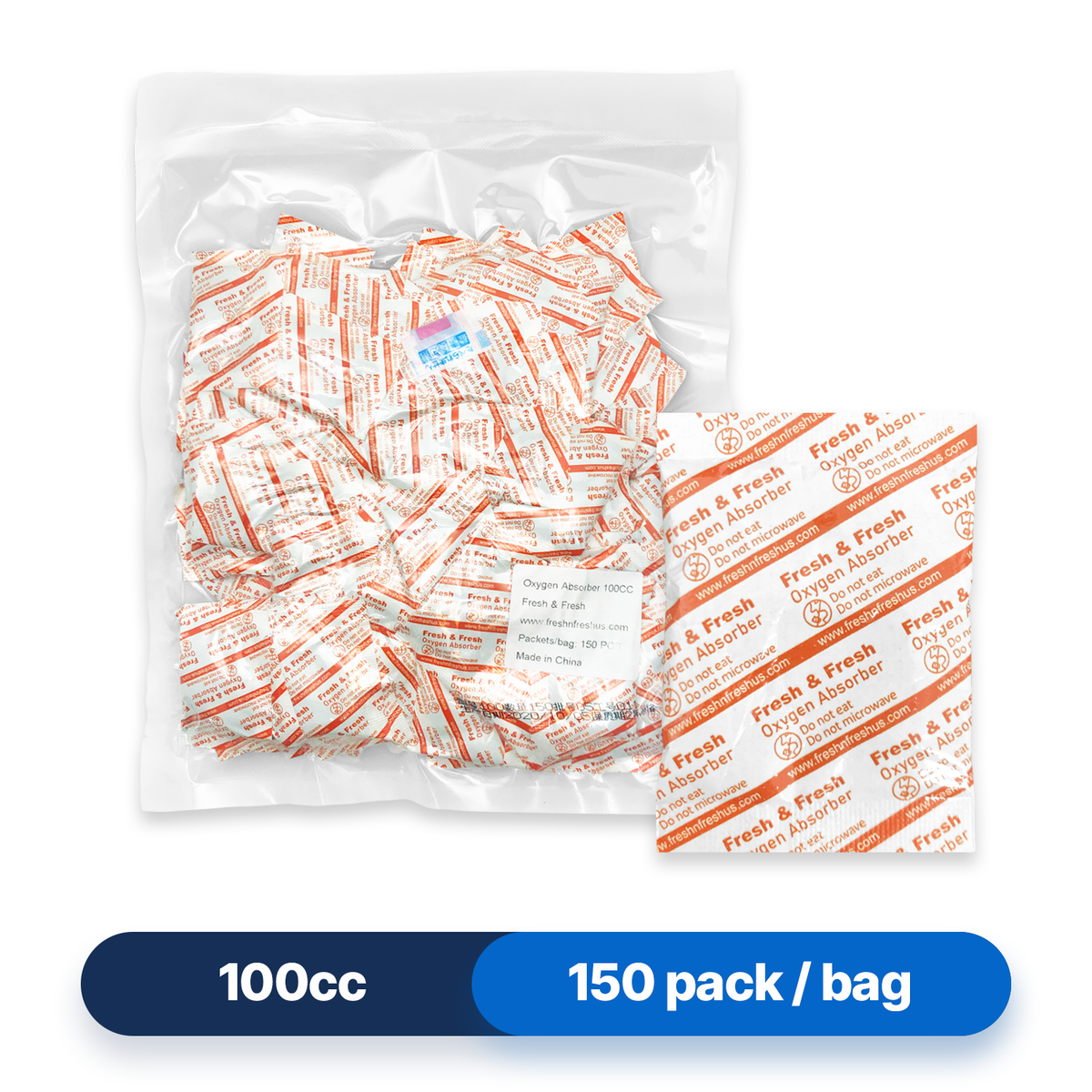 Sacs Mylar Conservation Alimentaire - Lot 100 Sacs Avec Absorbeurs Oxygène