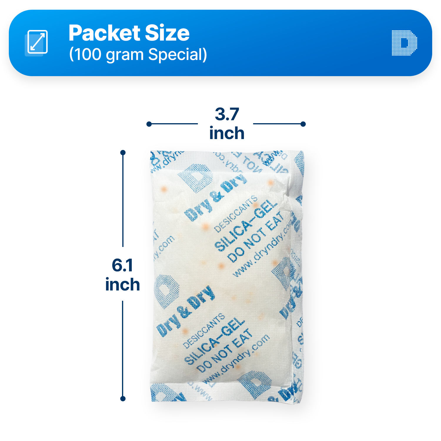 100 Gram [200 Packs] "Dry & Dry" SPECIAL Food Safe Orange Indicating(Orange to Dark Green) Mixed Silica Gel Packets - Rechargeable(FDA Compliant)