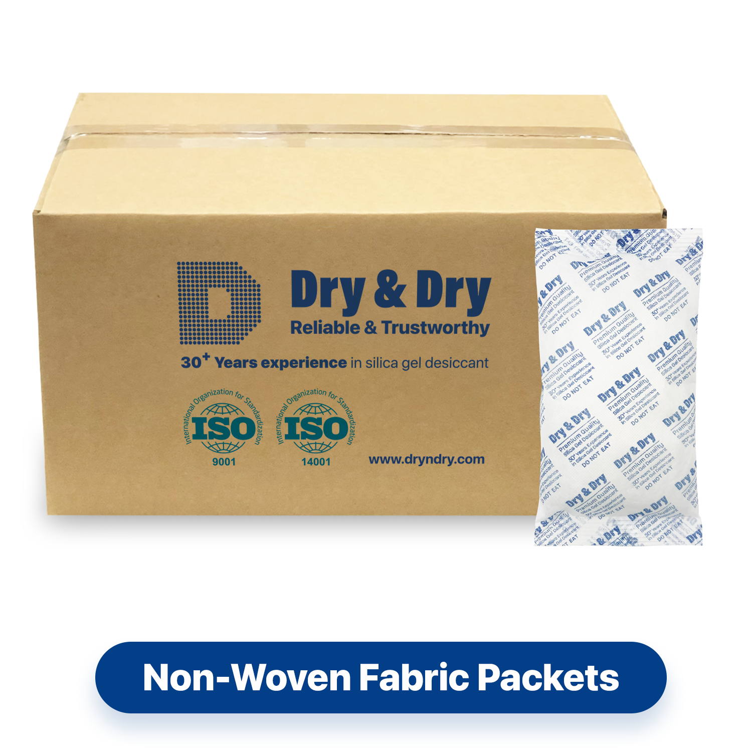 250 Gram [70 Pack]  "Dry & Dry" High Quality Pure & Safe Silica Gel Desiccant - Rechargeable Non-Woven Fabric (Cloth)