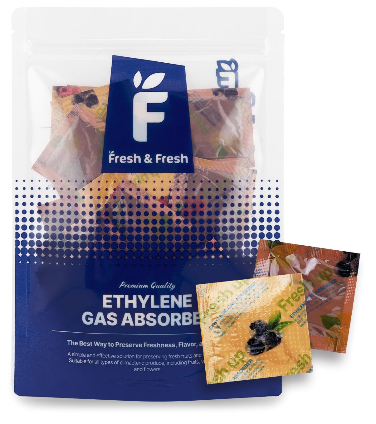 Fresh & Fresh 2 Gram (35 Pack) Premium Ethylene Gas Absorber – Easy to and Ready to use packets – Extends Freshness of Fruits, Vegetables, and Flowers