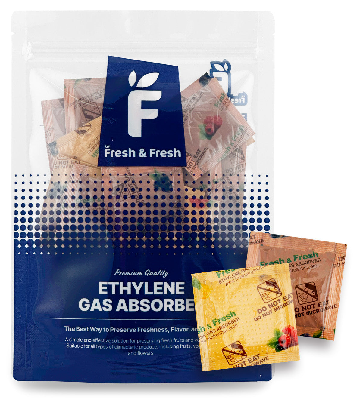 Fresh & Fresh 2 Gram (35 Pack) Premium Ethylene Gas Absorber – Easy to and Ready to use packets – Extends Freshness of Fruits, Vegetables, and Flowers