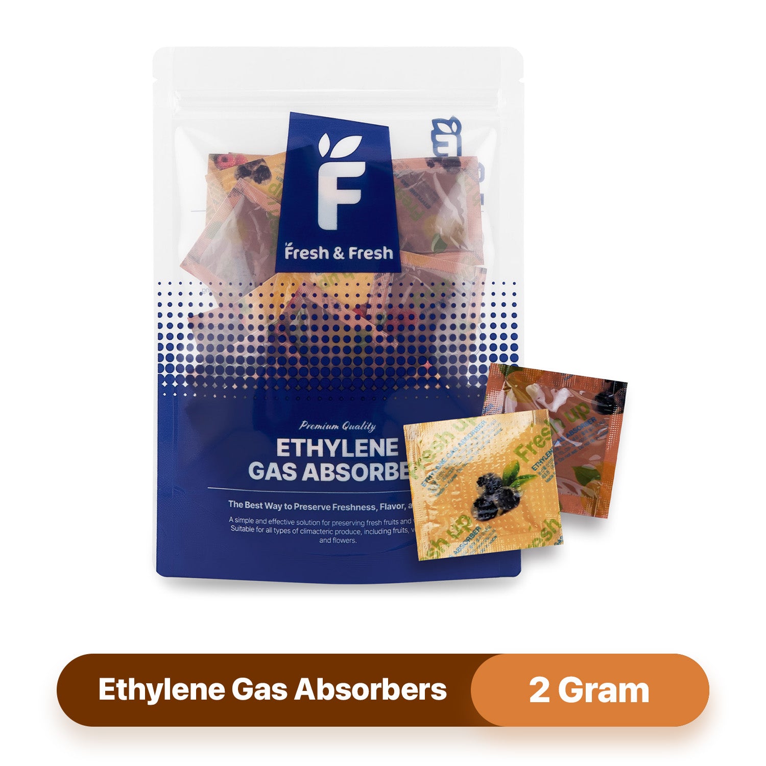 Fresh & Fresh 2 Gram (35 Pack) Premium Ethylene Gas Absorber – Easy to and Ready to use packets – Extends Freshness of Fruits, Vegetables, and Flowers