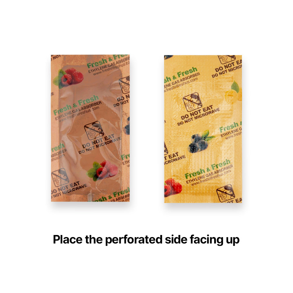 Fresh & Fresh 5 Gram (50 Pack) Premium Ethylene Gas Absorber – Easy to and Ready to use packets – Extends Freshness of Fruits, Vegetables, and Flowers