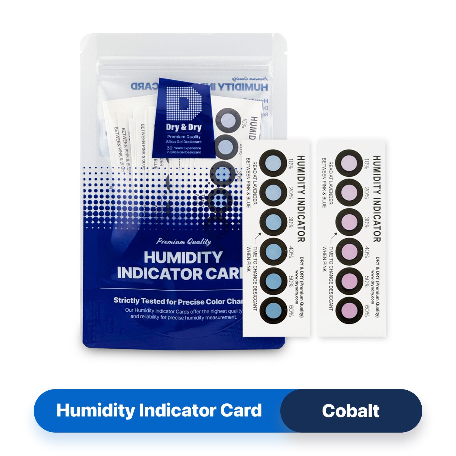 Dry & Dry Premium REUSABLE Humidity Indicator Cards 100 Pack - 10-60% 6 Spot(100 Cards)