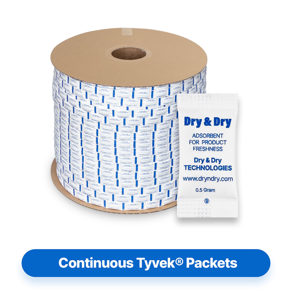 0.5 Gram Tyvek® Silica Gel Desiccant Continuous Packets