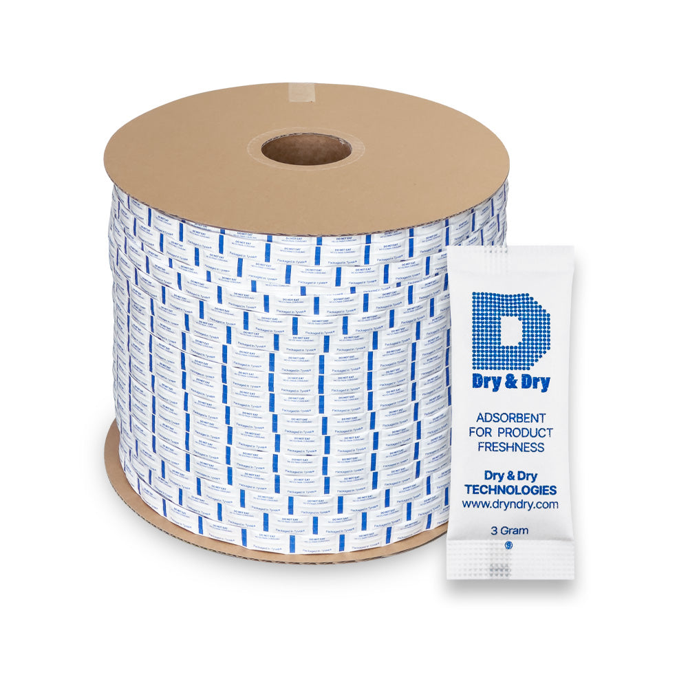 3 Gram Tyvek® Silica Gel Desiccant Continuous Packets