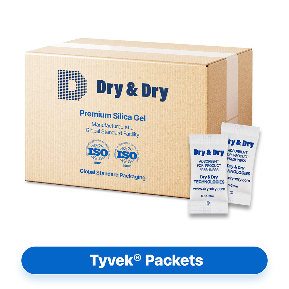 0.5 Gram [15,000 Packets] Tyvek® Silica Gel Desiccant Packets