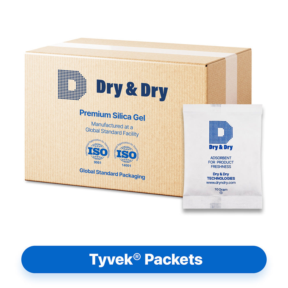 10 Gram [1,200 Packets] Tyvek® Silica Gel Desiccant Packets (FDA Compliant)