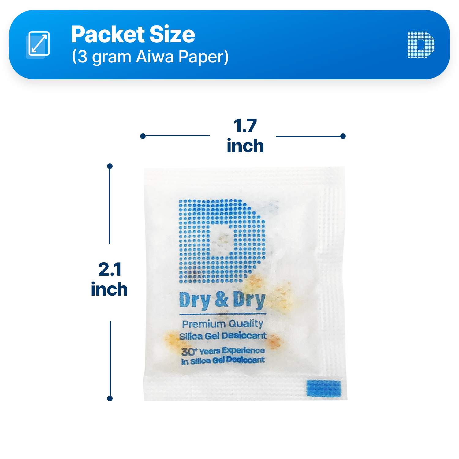 3 Gram [6000 Packs] "Dry & Dry" Food Safe Orange Indicating(Orange to Dark Green) Mixed Silica Gel Packets - FDA Compliant