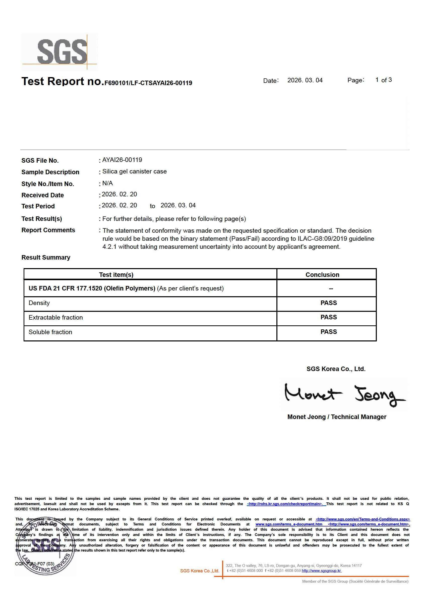 1 Gram Desiccant Canister [12,000 pack]