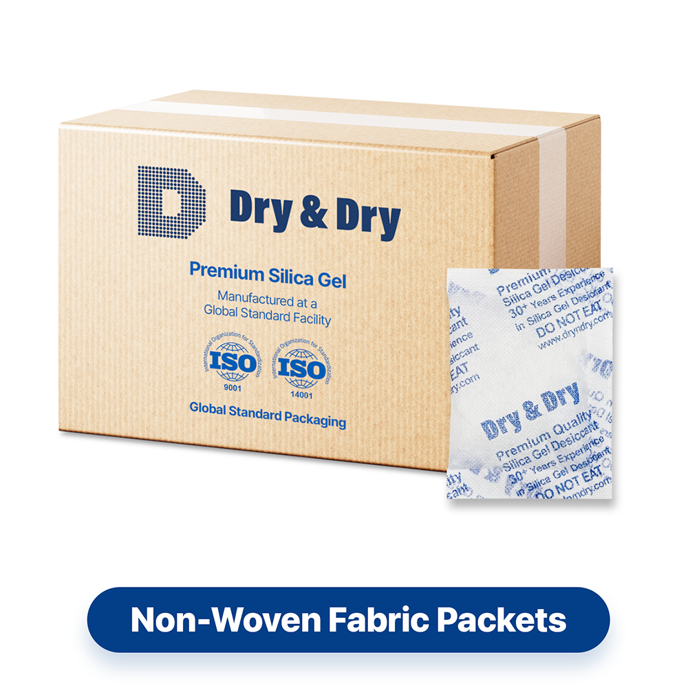 20 gram [800 Packets] "Dry & Dry" Premium Silica Gel Desiccant Packets - Rechargeable Non-Woven Fabric (FDA Compliant)