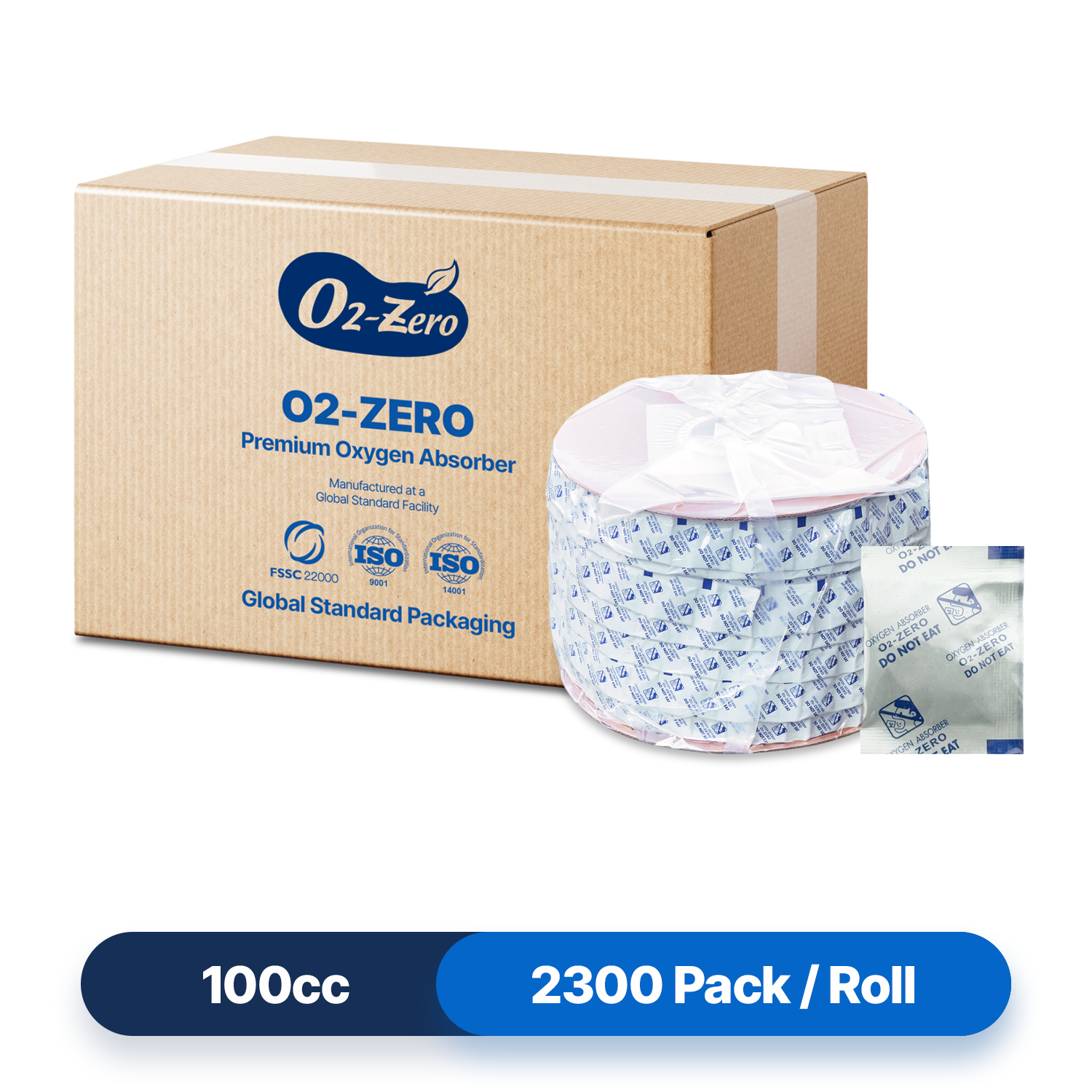 100cc Premium Oxygen Absorbers - 4,600 Packets (2,300 Packets / Roll)