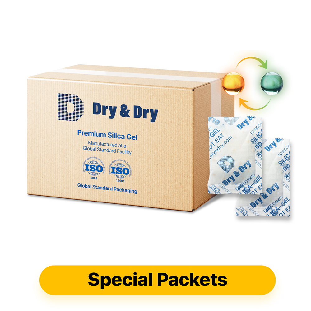 20 Gram [800 Packs] "Dry & Dry" SPECIAL Food Safe Orange Indicating(Orange to Dark Green) Mixed Silica Gel Packets - Rechargeable(FDA Compliant)