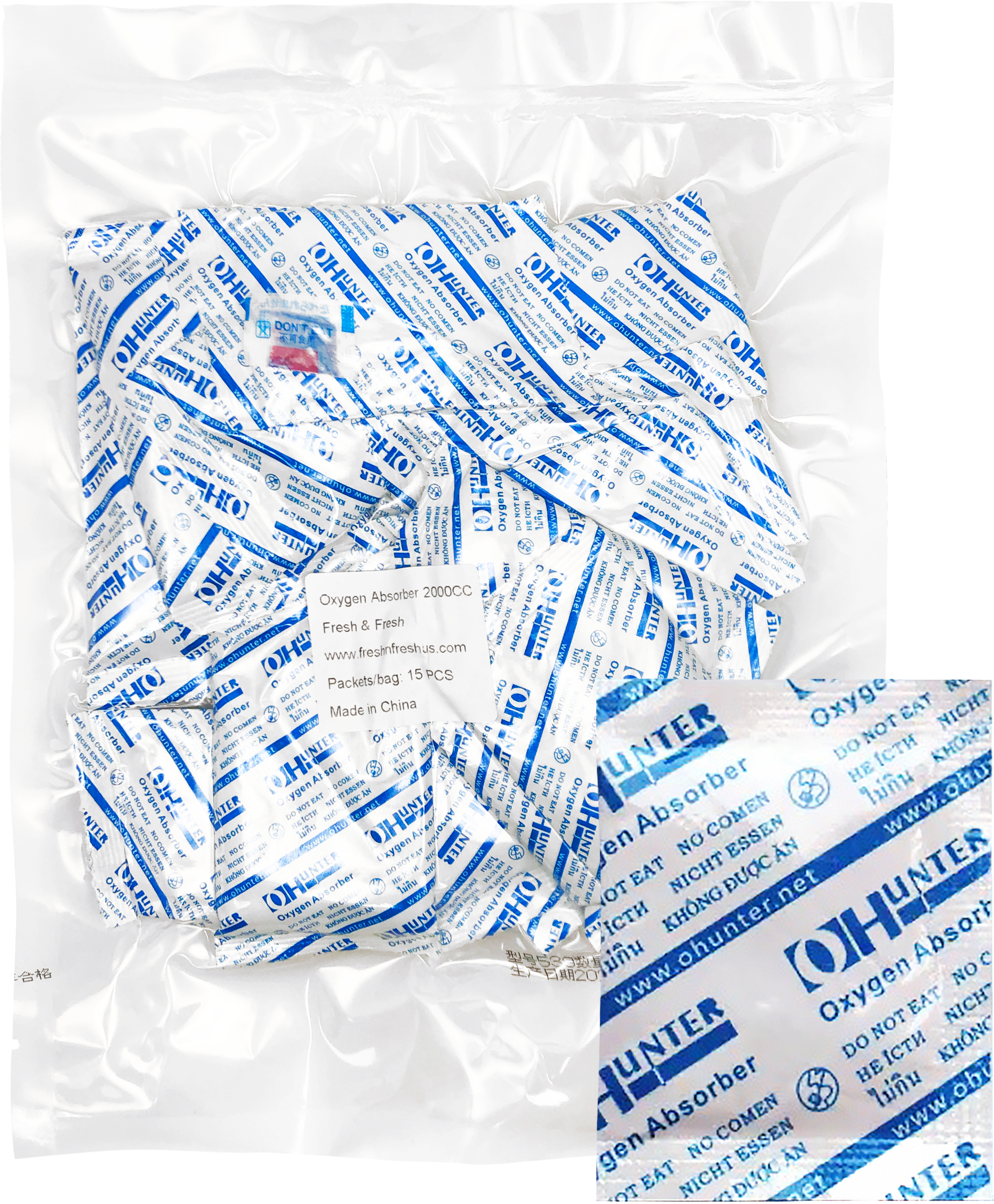 Fresh & Fresh (300 Packets) 2000 CC Premium Oxygen Absorbers(20 Bag of 15 packets) - ISO 9001 Certified Facility Manufactured.