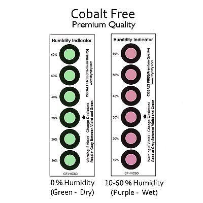 [50 Packs] Dry & Dry Premium Cobalt Free Humidity Indicator Cards(6 Spots)