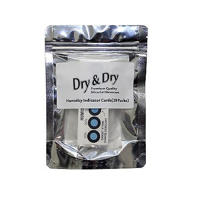 Dry & Dry Premium REUSABLE Humidity Indicator Cards 100 Pack - 10-60%