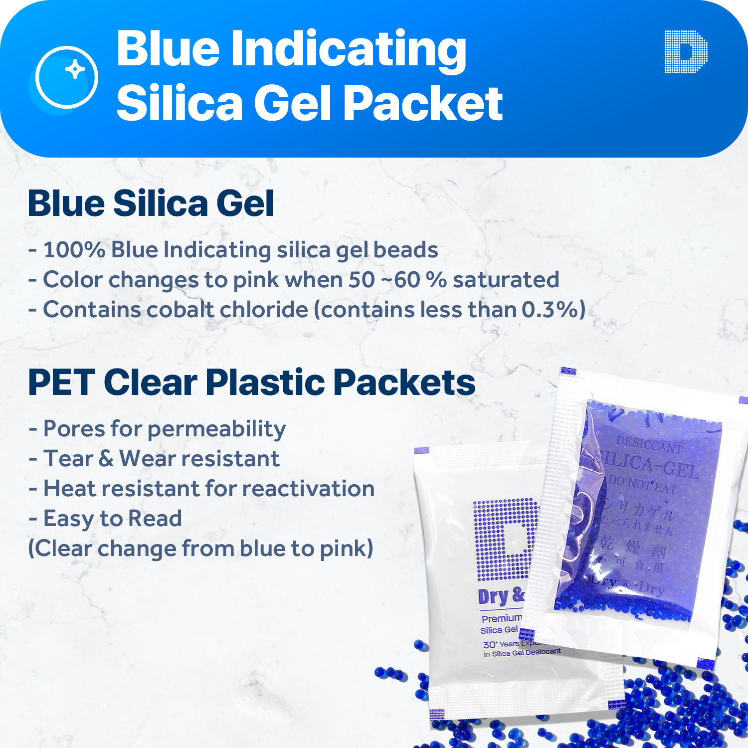 Silica Gel 1Kg Non-Woven 5 Pack 