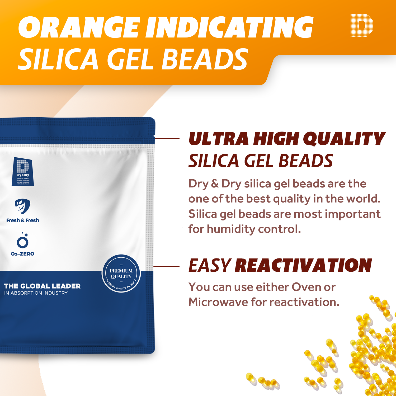 Difference Between Orange and Blue Indicating Silica Gel
